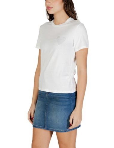Only T-shirt femme blanc coton bio