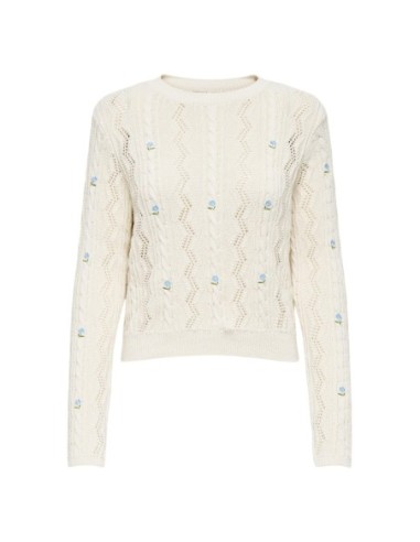 Only Pull femme blanc imprimé