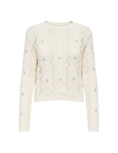 Only Pull femme blanc imprimé