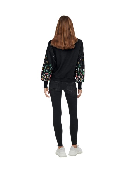 Only Sweat femme noir floral