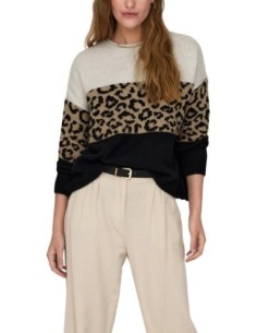 Only Pull femme léopard beige