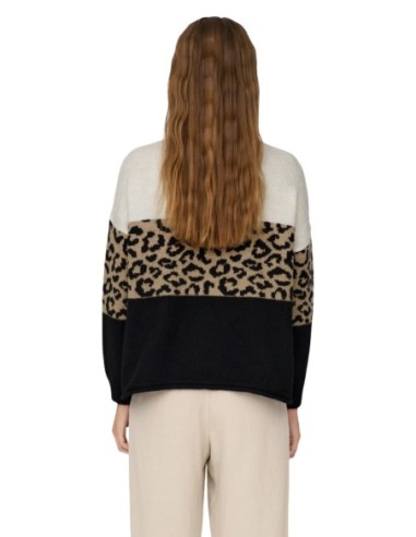 Only Pull femme léopard beige