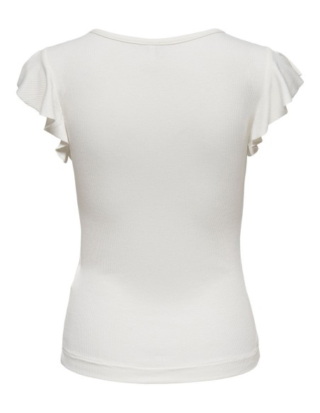 Only T-shirt femme blanc col V