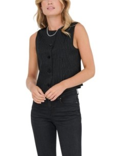 Only Gilet femme noir rayé