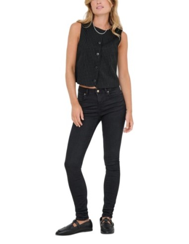 Only Gilet femme noir rayé