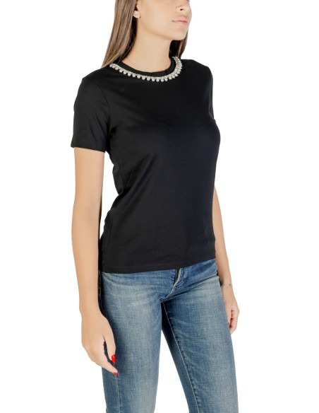 Only T-shirt femme noir coton