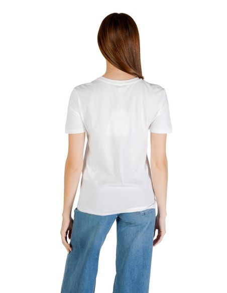 Only T-shirt femme blanc poche