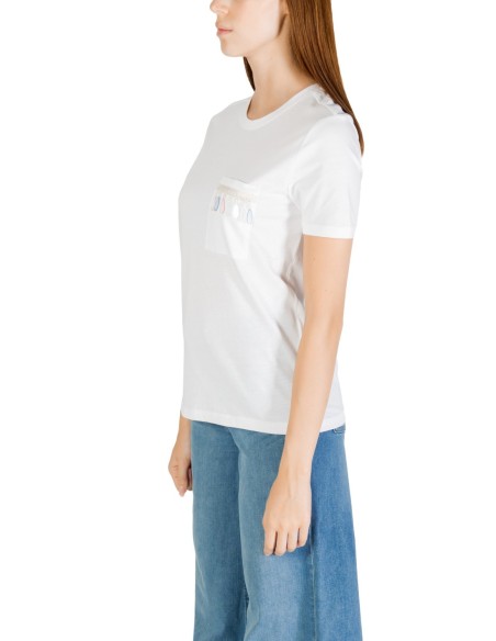 Only T-shirt femme blanc poche