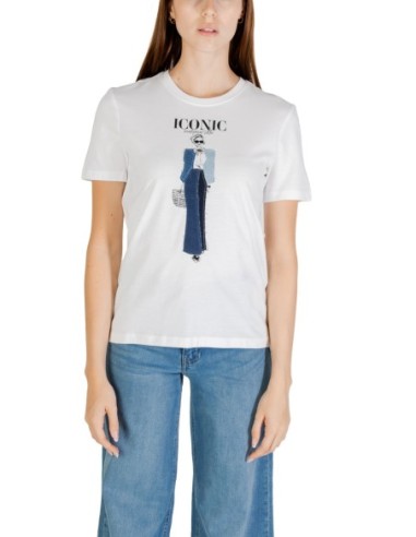 Only T-shirt femme blanc imprimé