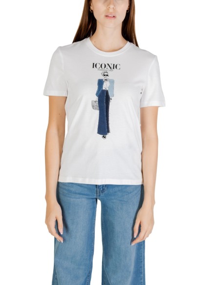 Only T-shirt femme blanc imprimé