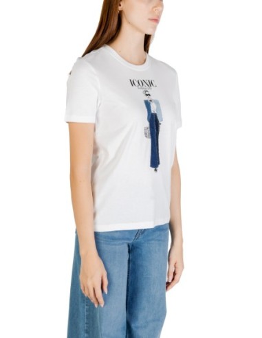 Only T-shirt femme blanc imprimé