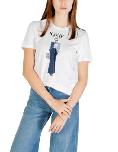 Only T-shirt femme blanc imprimé
