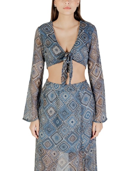 Only Top femme bleu imprimé