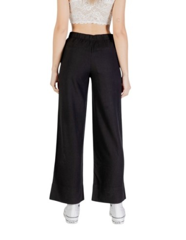 Only Pantalon femme noir lin