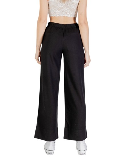 Only Pantalon femme noir lin