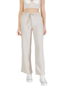 Only Pantalon femme beige lin