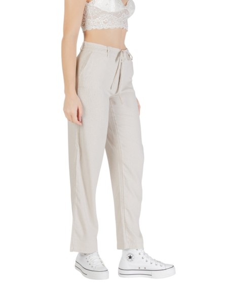 Only Pantalon femme beige lin