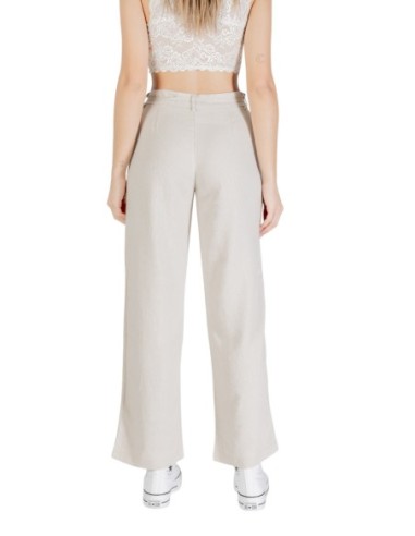 Only Pantalon femme beige lin