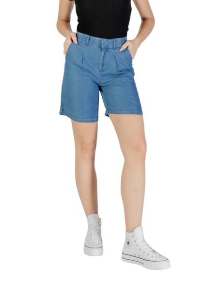 Only Short femme bleu lyocell