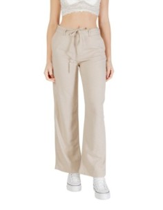 Only Pantalon femme beige lin