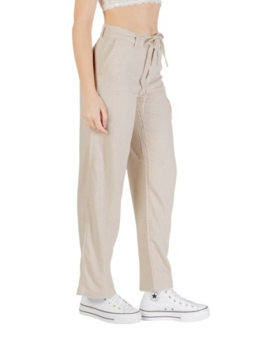 Only Pantalon femme beige lin