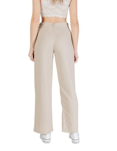 Only Pantalon femme beige lin