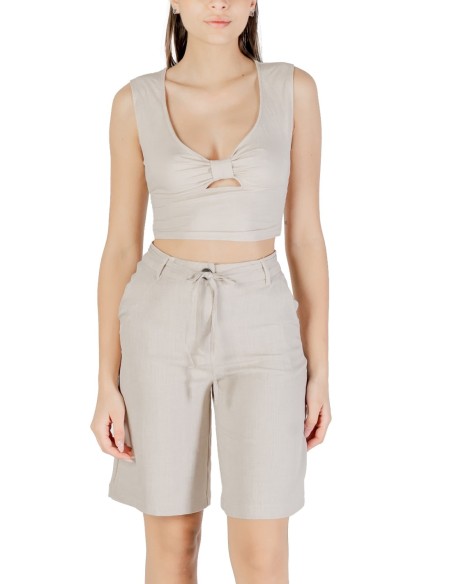 Only Top femme beige bretelles