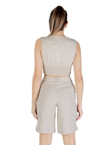 Only Top femme beige bretelles