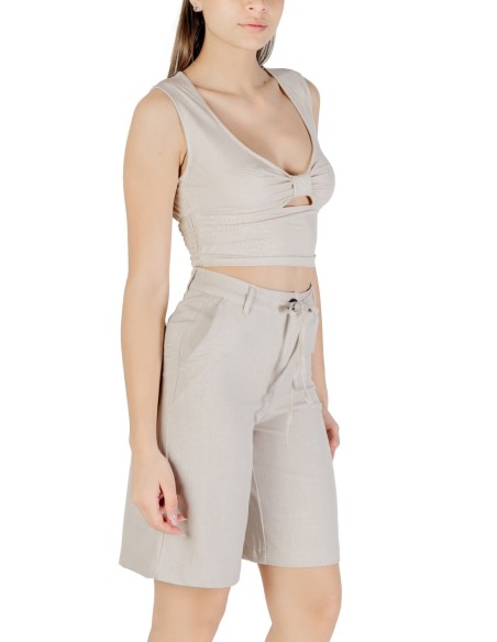 Only Top femme beige bretelles