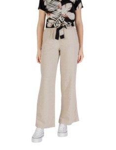 Only Pantalon femme beige lacets