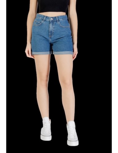 Only Short femme bleu azur coton