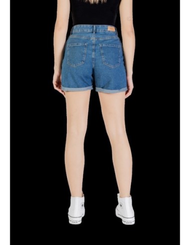 Only Short femme bleu azur coton