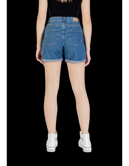 Only Short femme bleu azur coton