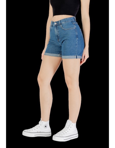 Only Short femme bleu azur coton