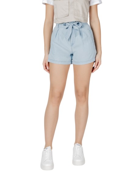 Only Short femme bleu azur lyocell