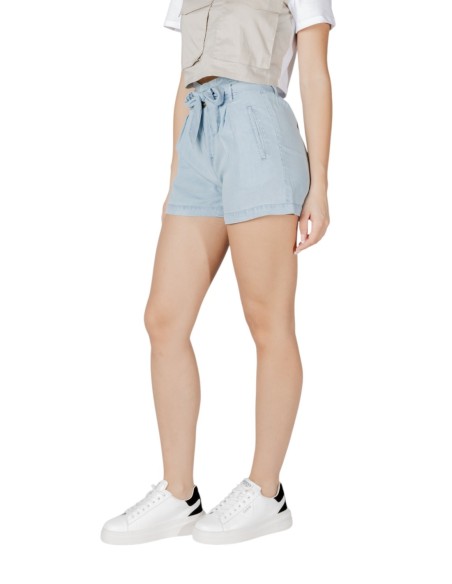 Only Short femme bleu azur lyocell