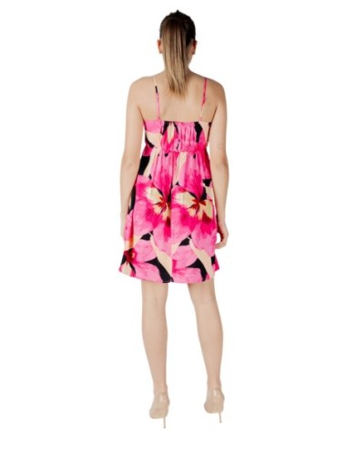 Only Robe femme fuchsia fleurie