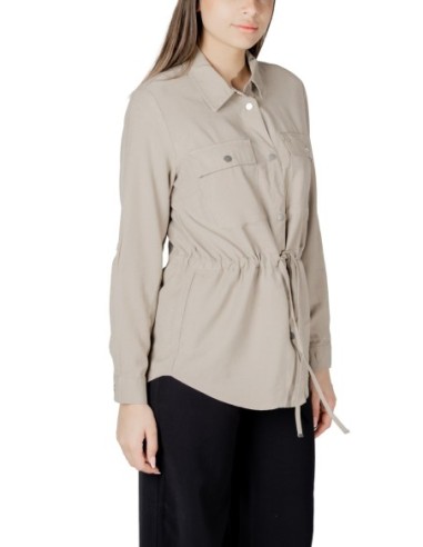 Only Chemise femme beige viscose