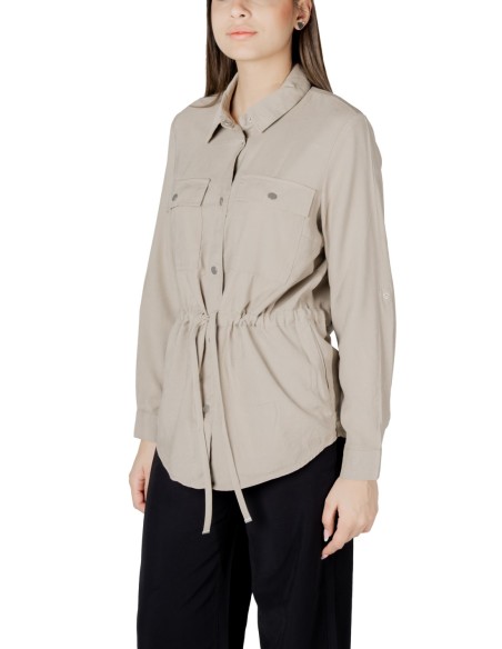Only Chemise femme beige viscose