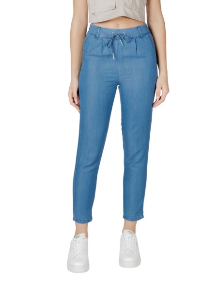 Only Pantalon femme bleu azur lyocell