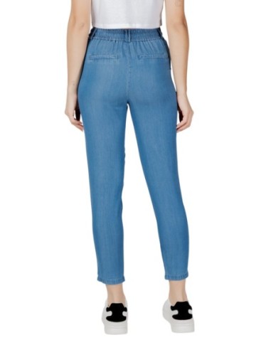 Only Pantalon femme bleu azur lyocell