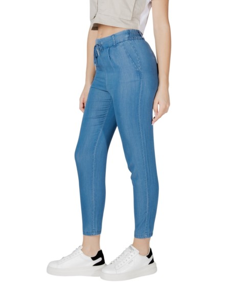 Only Pantalon femme bleu azur lyocell