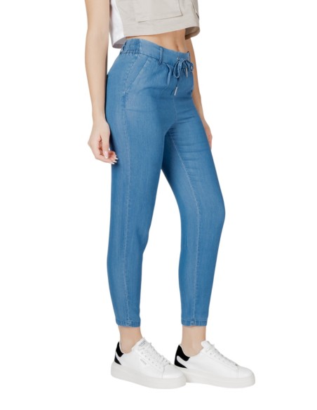 Only Pantalon femme bleu azur lyocell