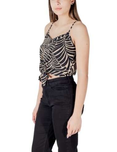Only Top femme noir fleuri
