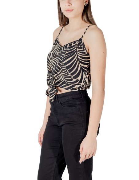 Only Top femme noir fleuri