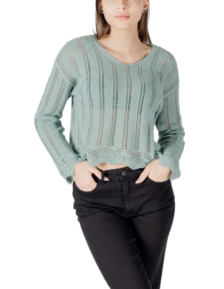 Only Pull femme vert coton bio
