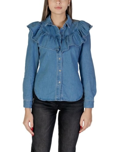 Only Chemise femme bleue coton