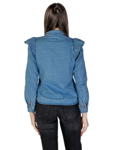 Only Chemise femme bleue coton