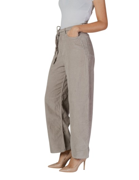 Only Pantalon femme beige coton