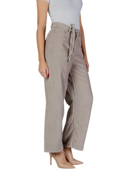 Only Pantalon femme beige coton